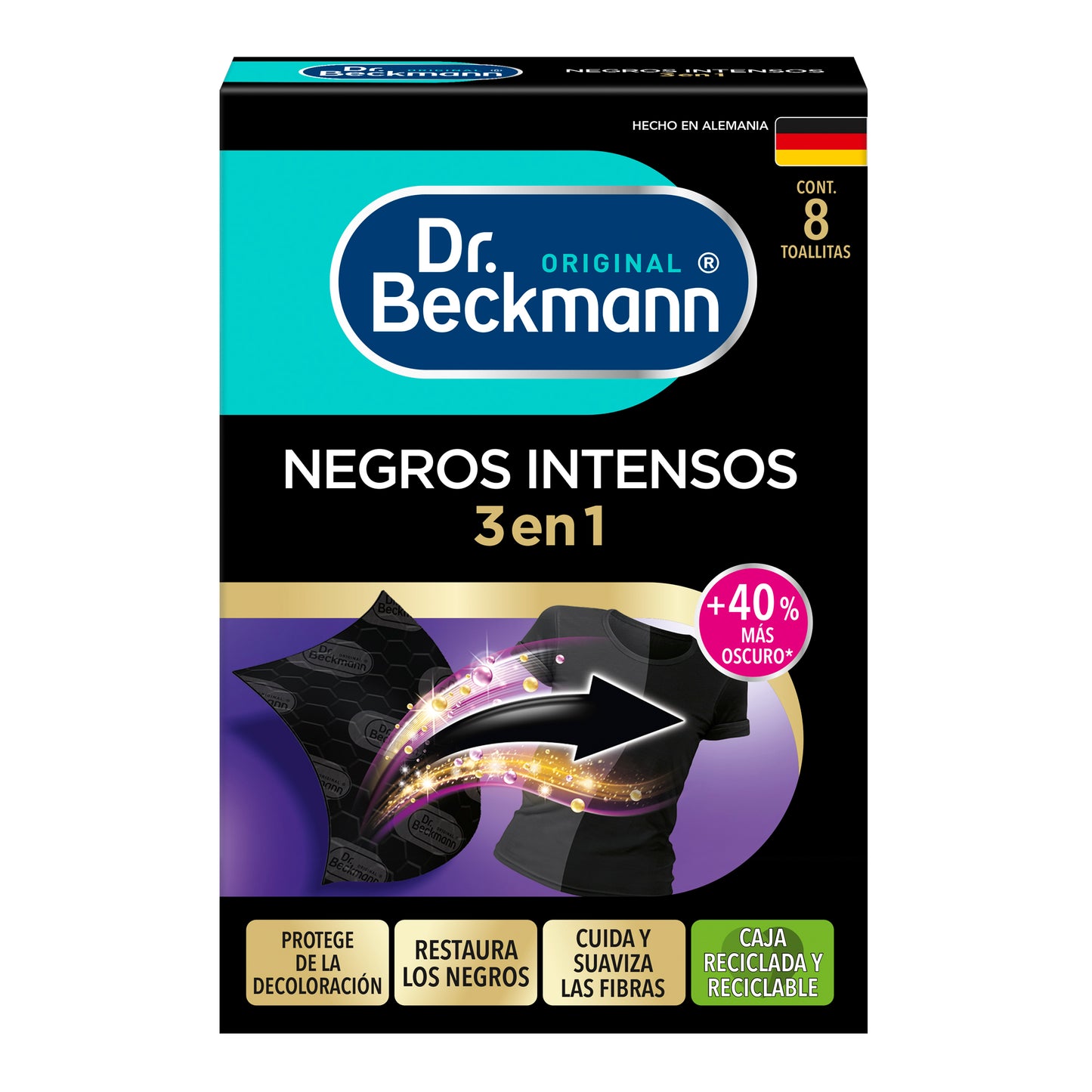 Negros Intensos Toallitas Renovadoras, Dr Beckmann - 8un