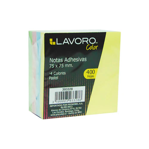 Nota Adhesiva 76x76mm 400 hojas Lavoro