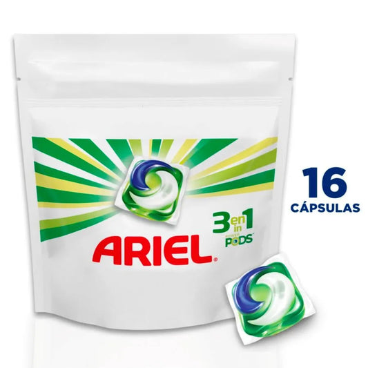 Detergente Pods 3 en 1 Ariel - 16 unidades