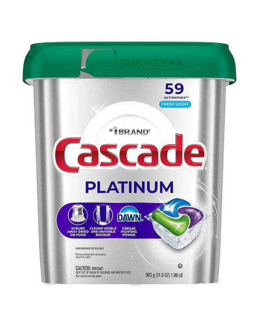 Detergente Lavavajillas Cascade Platinum Fresh - 59un