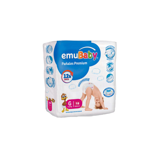 Pañal Emubaby Premium Talla G - 18un