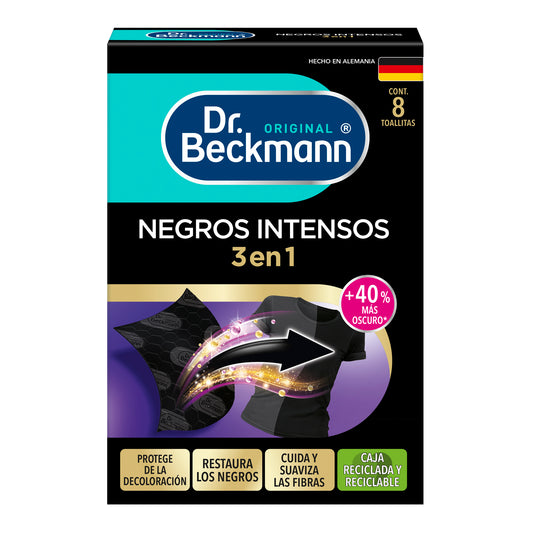 Toallitas Renovadoras de colores negros, Dr Beckmann - 8un