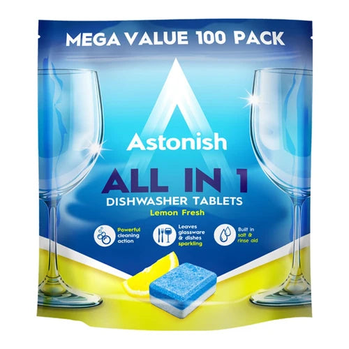 Detergente Lavavajillas Tabletas Todo en 1 Astonish 100 unidades