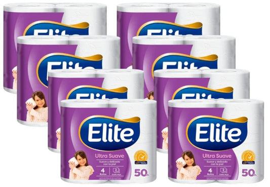 Papel Higiénico Elite, Doble Hoja Ultra Suave, 50 mts - 32 rollos
