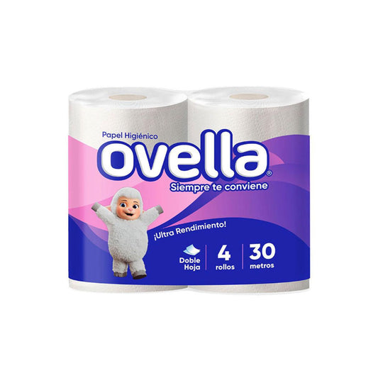 Papel Higiénico Ovella Doble Hoja 30mts - 4 rollos